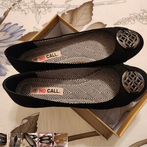 Black Flats with Silver Detail